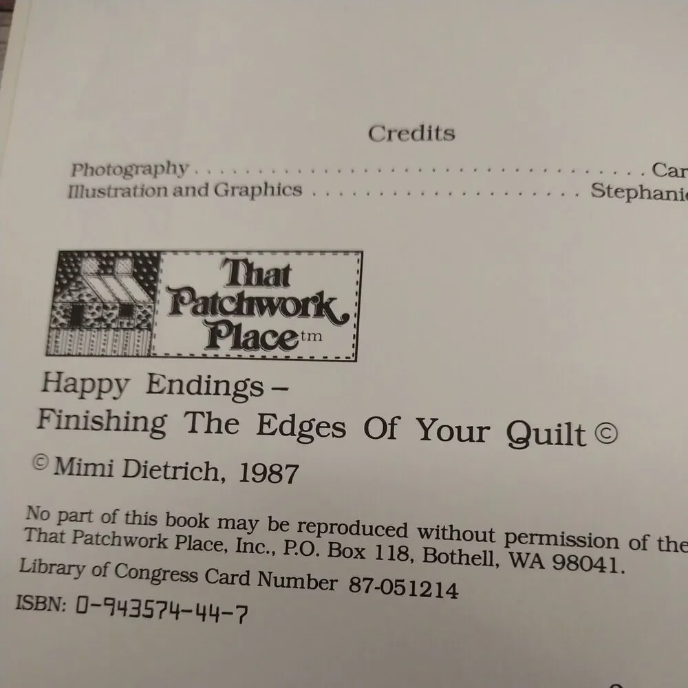 Vtg 1987 - Happy Endings Finishing The‎ Edges of Your Quilt - Patchwork Place